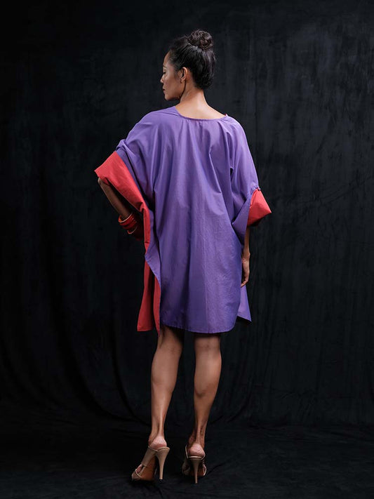 Short Kaftan in Purple Red