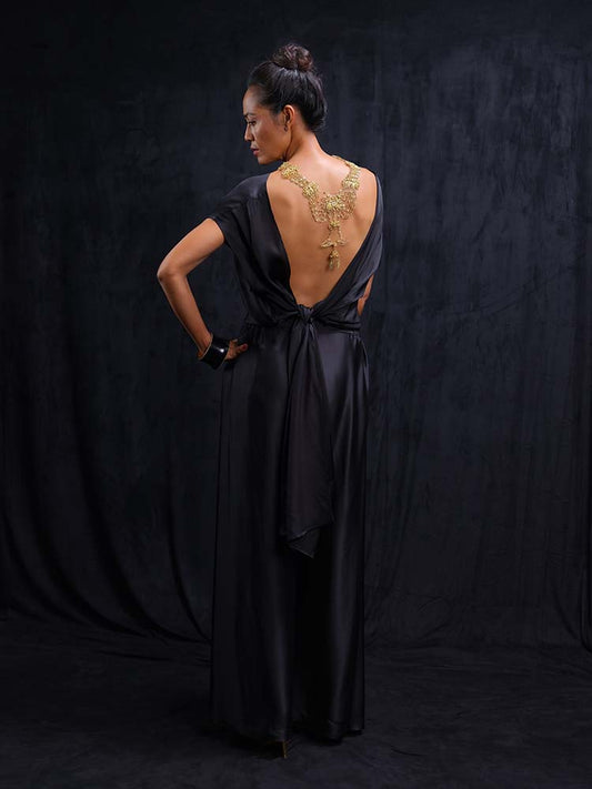 Back Tied Blouse in Black