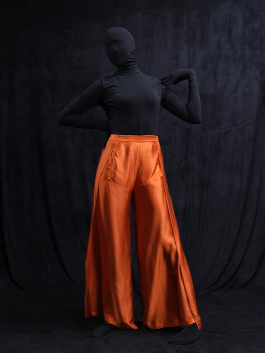 Silk Trouser in Burnt Orange