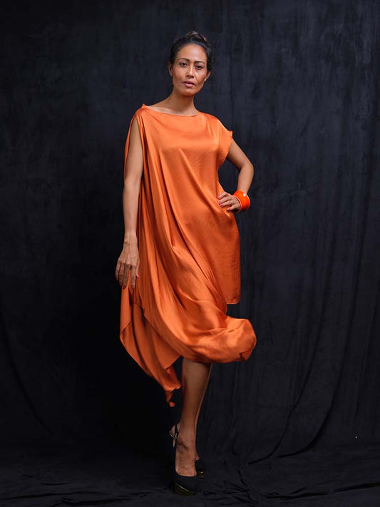 Tunic Dress in Burnt Orange