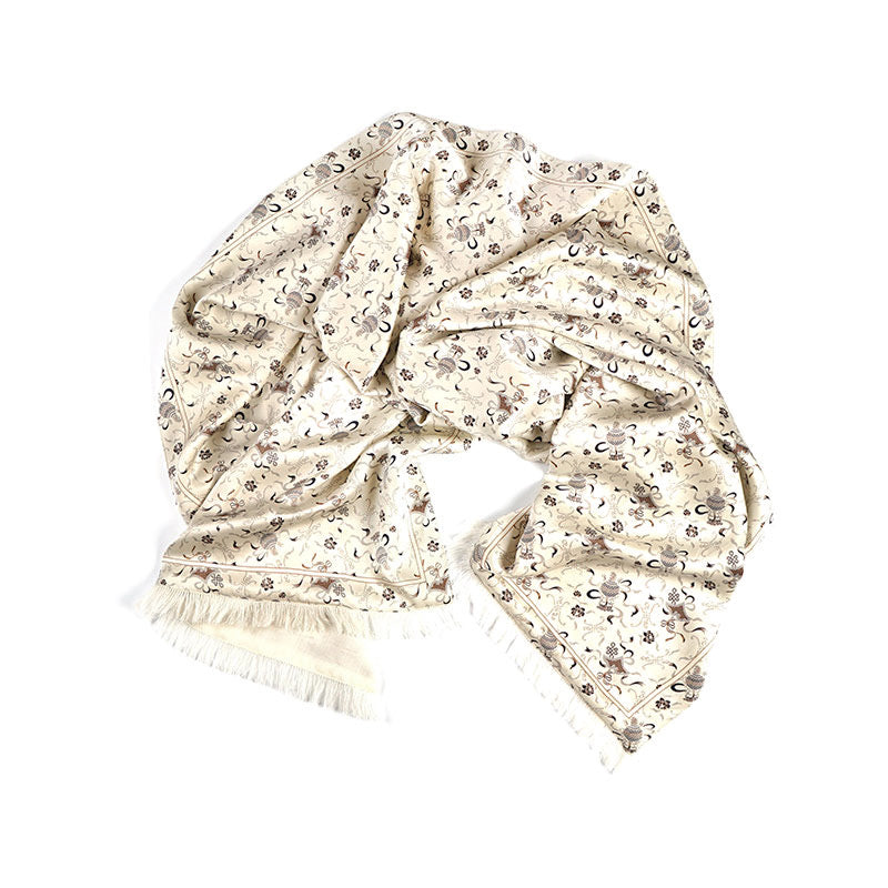 Silk & Pashmina Shawl in Balon Grey