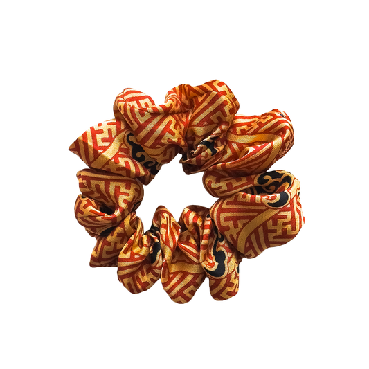 Silk Hairband In Swastika Red Naga Black