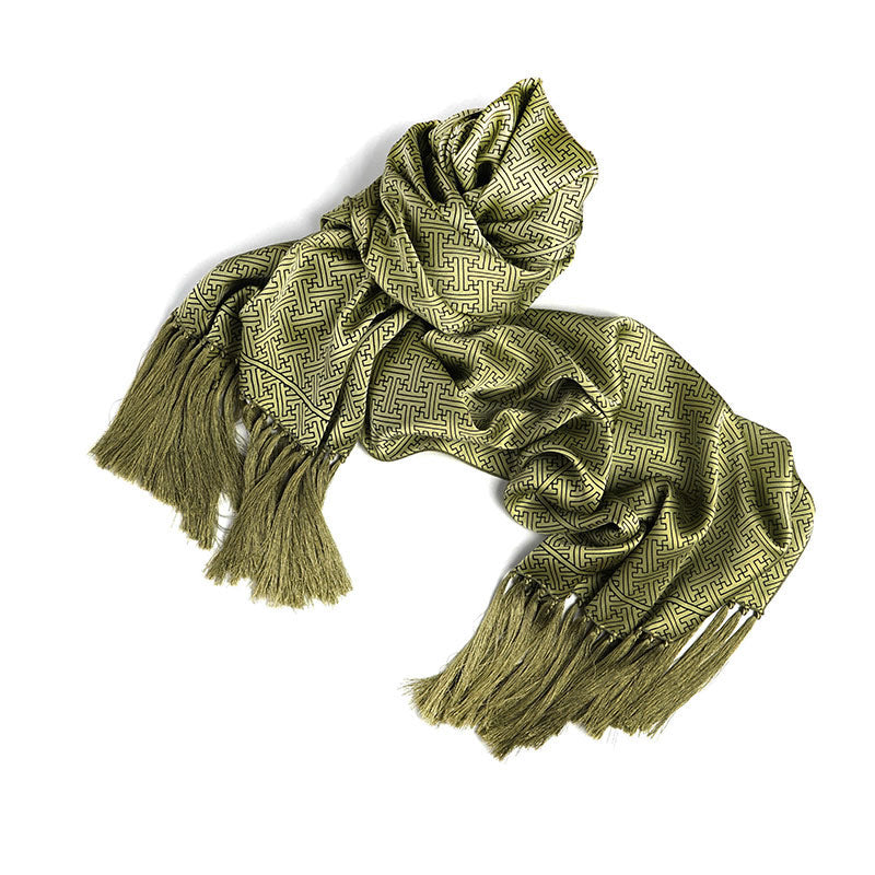 Silk Shawl In Banji Green
