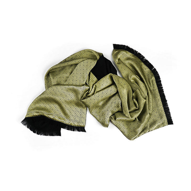 Silk & Pashmina Shawl in Banji Green