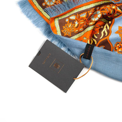 Silk & Pashmina Shawl in Bonsai Blue