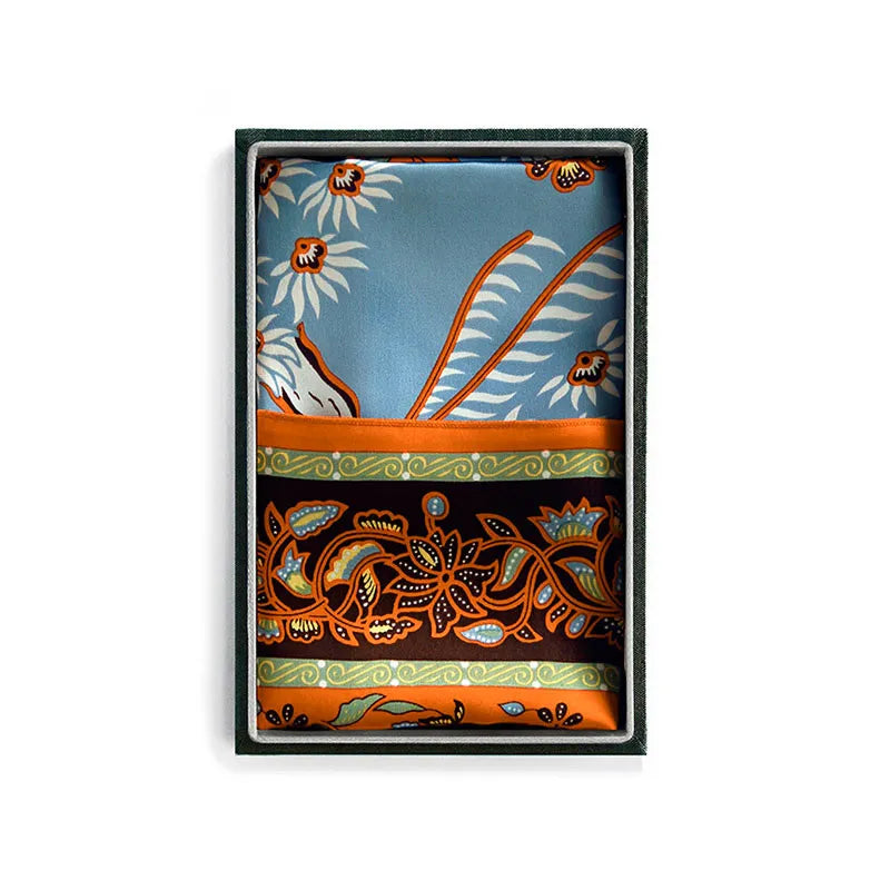Silk Scarf In Bonsai Blue