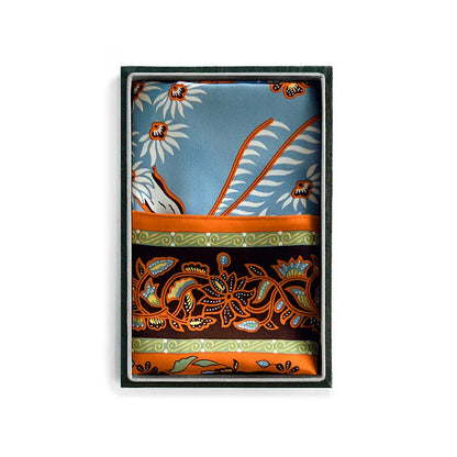 Silk Scarf In Bonsai Blue