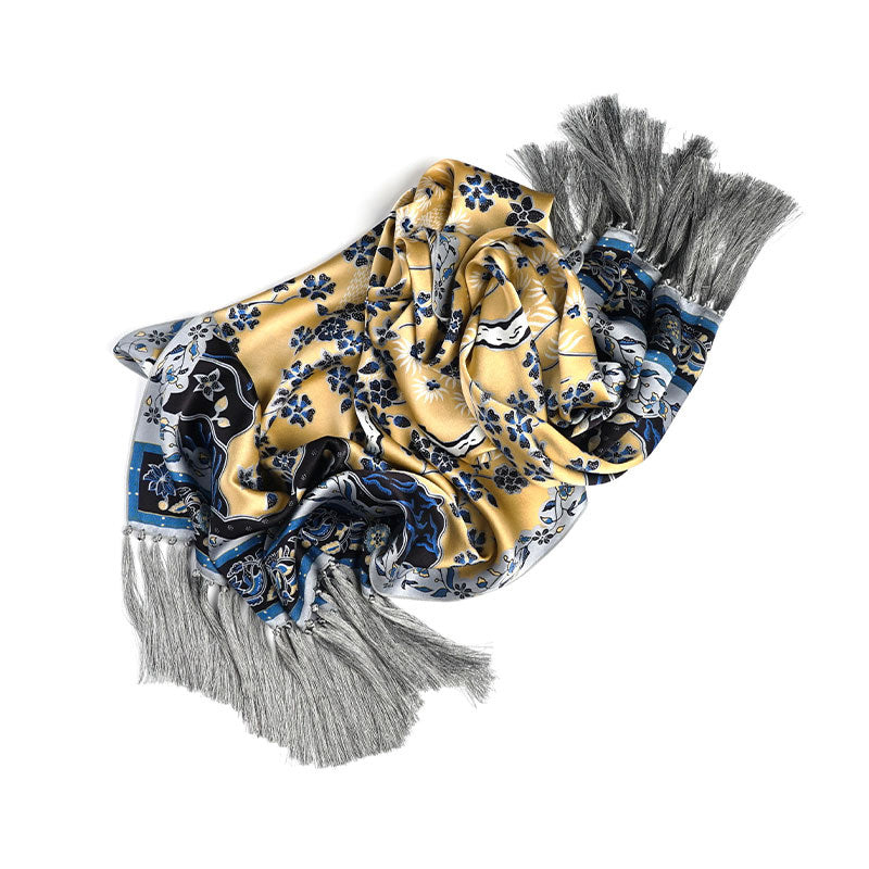 Silk Shawl In Bonsai Grey
