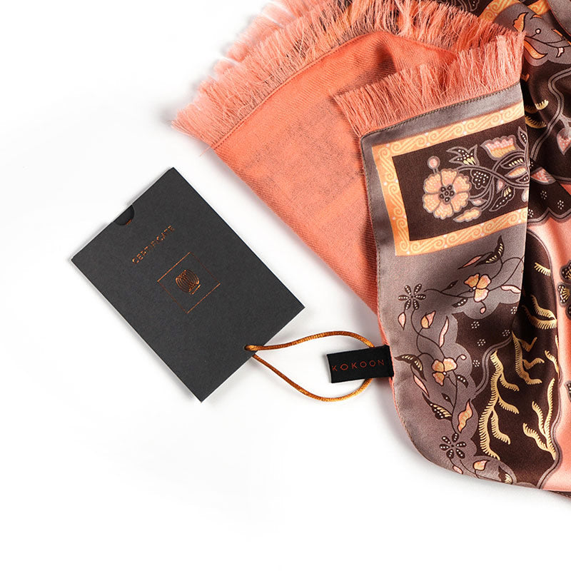 Silk & Pashmina Shawl in Bonsai Pink