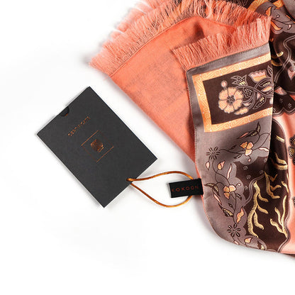 Silk & Pashmina Shawl in Bonsai Pink