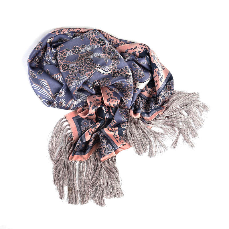Silk Shawl In Bonsai Purple