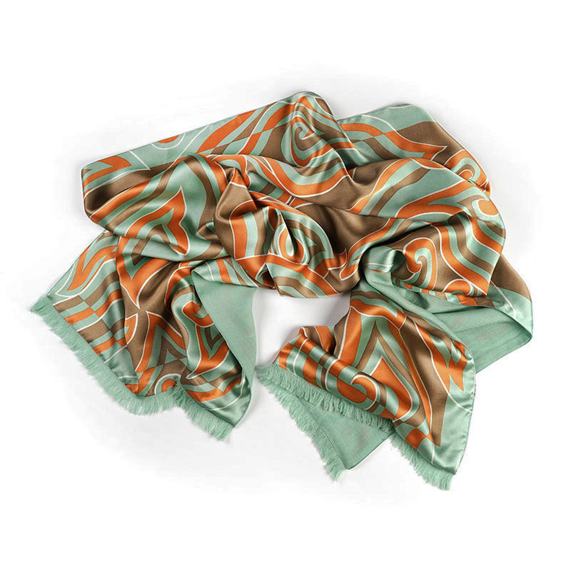 Silk & Pashmina Shawl in Mendung Aqua