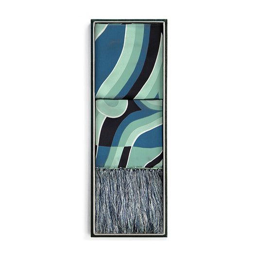 Silk Shawl In Mendung Blue