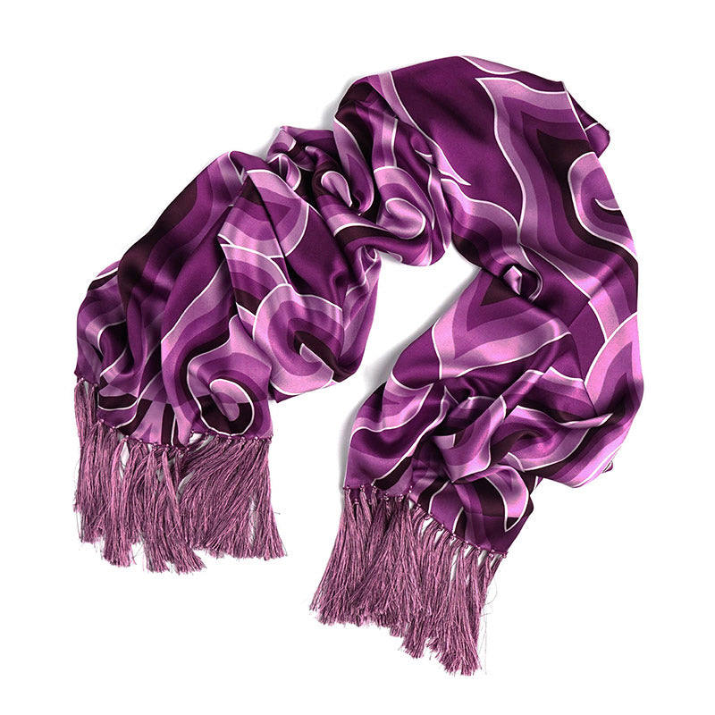 Silk Shawl In Mendung Purple