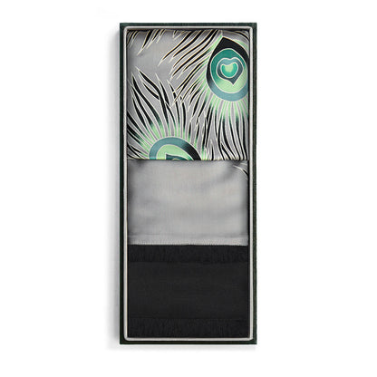 Silk &amp; Pashmina Shawl in Peacock