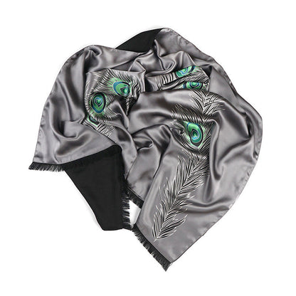 Silk &amp; Pashmina Shawl in Peacock