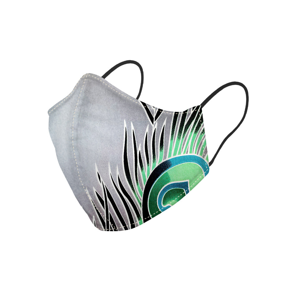 Silk Face Mask In Peacock