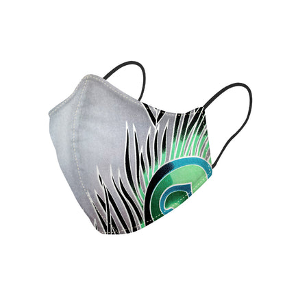 Silk Face Mask In Peacock