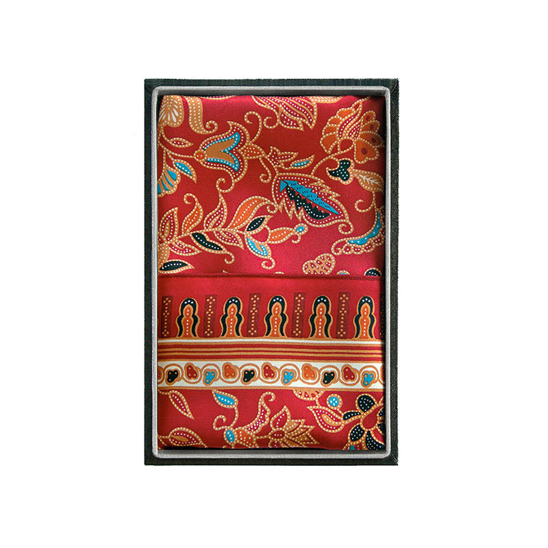 Silk Scarf In Singa Red