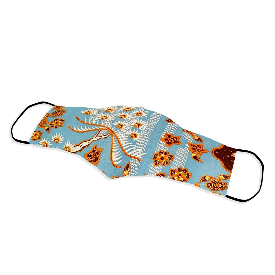 Blue Pattern Silk Face Mask