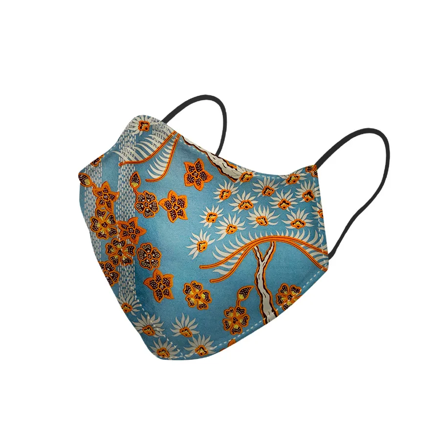 Blue Pattern Silk Face Mask